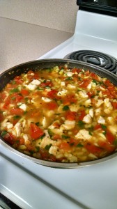 vegetable chicken soup with fresh tomatoes