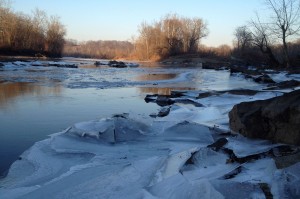 Ice on the river, winter 2015