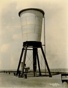 Dixie-cup-shaped water tower on top of the plant in Easton, Pennsylvania in the 1920s.