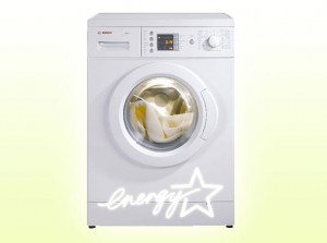 An "EnergyStar" approved washing machine requires much less electricity than standard molders.