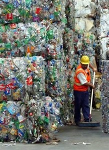 water bottles in landfills