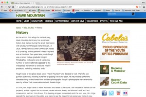Funny that when doing research on Hawk Mountain the ad next to a picture of dead hawks is for Cabela's