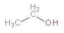 Structure of ethanol (alcohol).