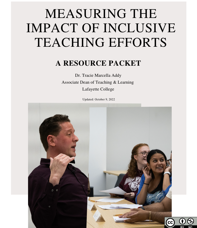 Resource Packet: Measuring the Impact of Inclusive Teaching Efforts