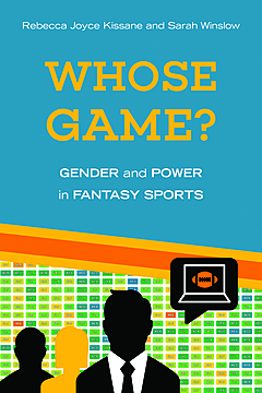 The cover of the book 'Whose Game" with illlustrations of three faceless people and a computer