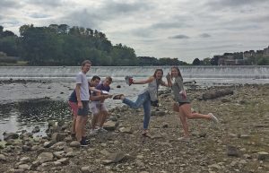 CE juniors doing some kind of rain dance in front of a dam that is experiencing hydrostatic pressure forces - submitted by