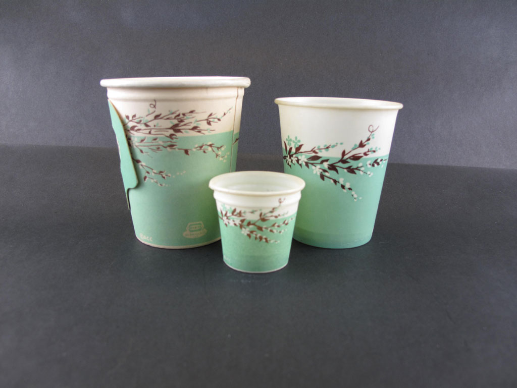 LOT OF 3: 1960's Oasis Design Dixie Cup Waxed Paper Cup -  New