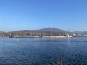 Cargo ship on the Rhine near Bonn