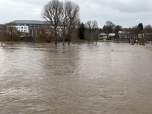 Small park flooded near Koblenz