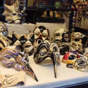 Variety of handmande Venetian masks