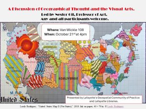 Artistic map of United States announcing meeting