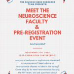 Flyer with information regarding NRT Pre-Registration and Meet the Faculty event.