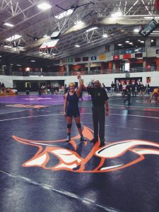 Skylar Grote getting her first college win at Missouri Valley